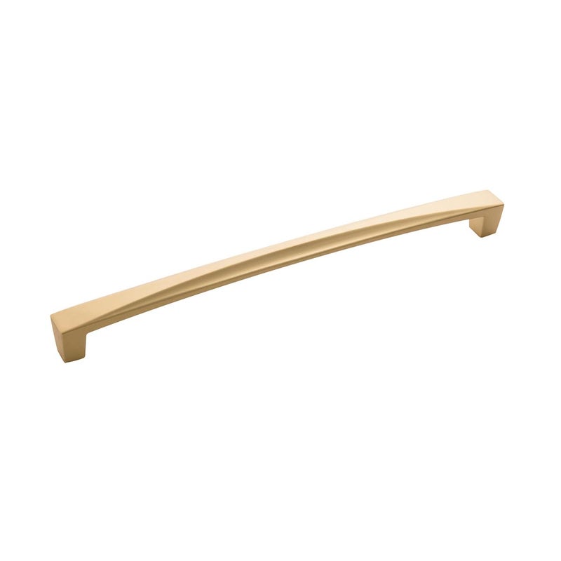 Hickory Hardware 1 Pack Solid Core Kitchen Cabinet Pulls, Luxury Cabinet Handles, Hardware for Doors & Dresser Drawers, 8-13/16 Inch (224mm) Hole Center, Flat Ultra Brass, Crest Collection - Image 1